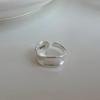 New 925 Sterling Silver Open Rings for Women Fashion Couple Handmade Smooth Wide Irregular Ring Prevent Allergy Jewelry Gifts