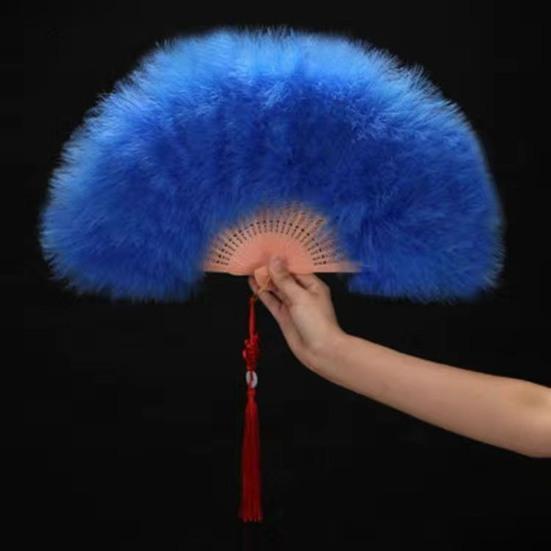 Vintage Feather Folding Fan Wedding Party Bride Hand Held Fan Portable Summer Fan Decoration Dance Performance Props Party Accessories