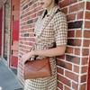 2025 Retro Cowhide Boston Barrel Bag - Women's Large Capacity Single Shoulder & Crossbody Flap Bag