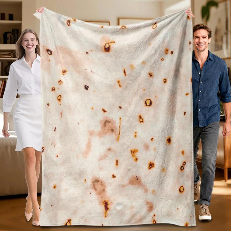 

1 piece tortillathemed beige flannel blanket soft suitable for sofa bed office allseason use 75x100cm