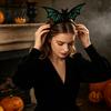 Versatile Festival Hair Ornament Halloween Bat Headband Felt Glitter Hairband Cosplay Props for Costume Masquerade Party Prop Garden Tour Supplies