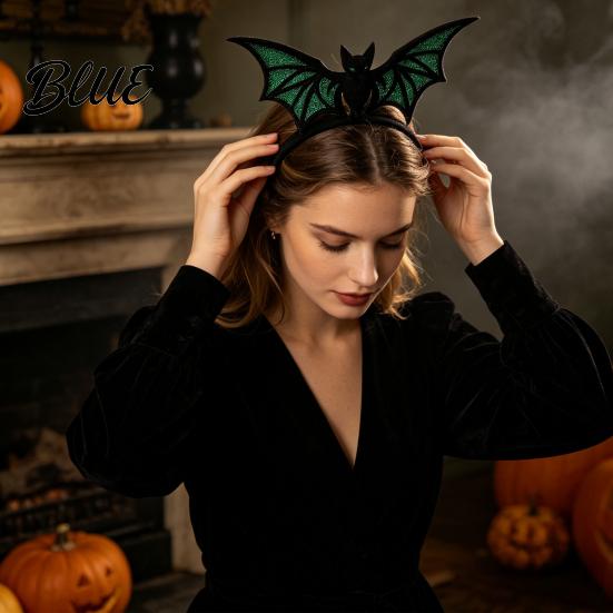 Versatile Festival Hair Ornament Halloween Bat Headband Felt Glitter Hairband Cosplay Props for Costume Masquerade Party Prop Garden Tour Supplies