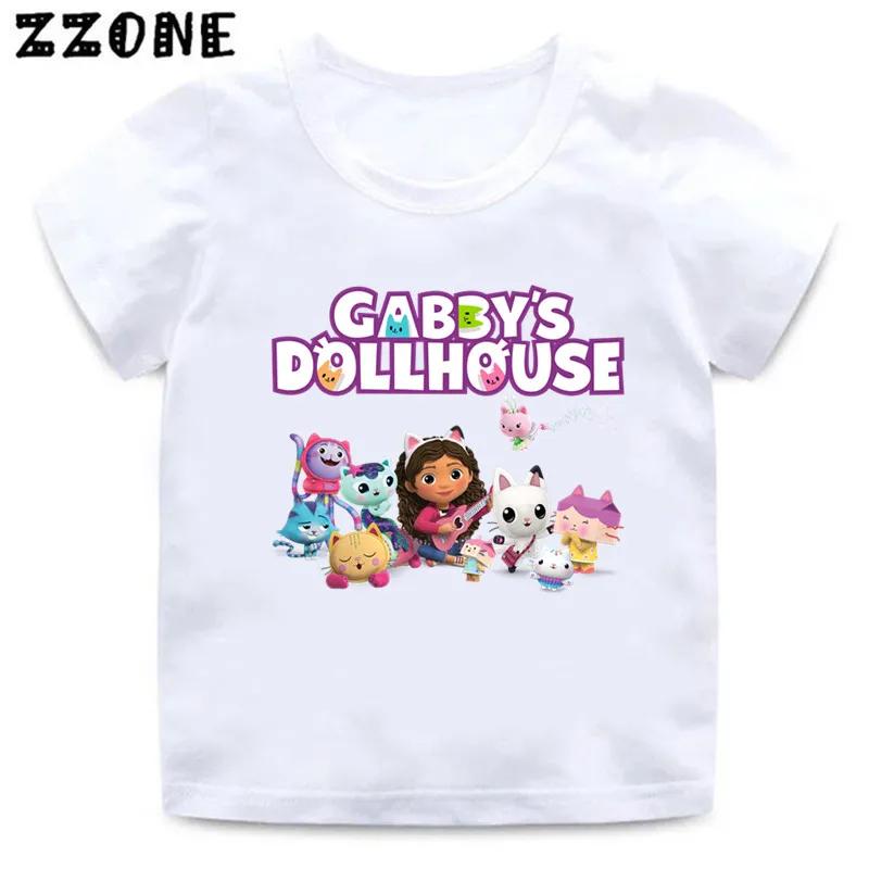 Girls Clothes Cute Gabbys Doll House Cartoon Kids Funny T-Shirts Baby Boys T Shirt Summer Short Sleeve Children Tops,ooo5456