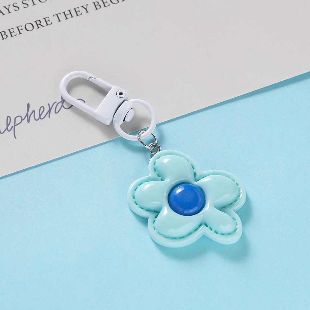 1pc Flower Keychain Cute Mini Resin Floral Keyring Colorful Pendant for Keychain Bag Decoration Accessories