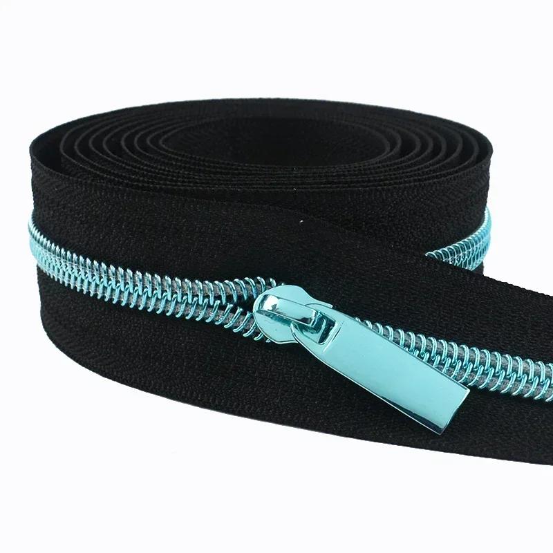 Meetee 10/20M 5# Nylon Zippers Tape + Zipper Slider Puller for Sewing Bag Shoes Garment Zips Repair Sew Crafts DIY Accessories