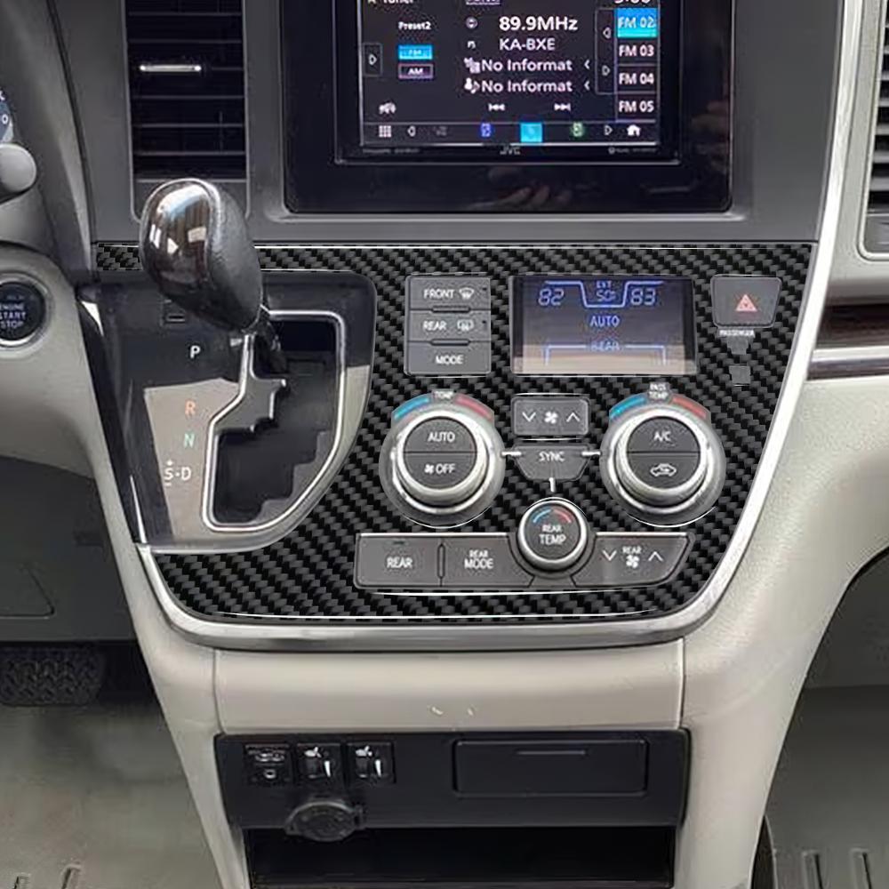 For Toyota Sienna 2015-2016-2017-2018-2020 Carbon Fiber Car Air Conditioner Control Panel Sticker Trim Film Accessories