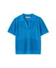 Eum Kiim V-Neck Collared Knit Top_Blue