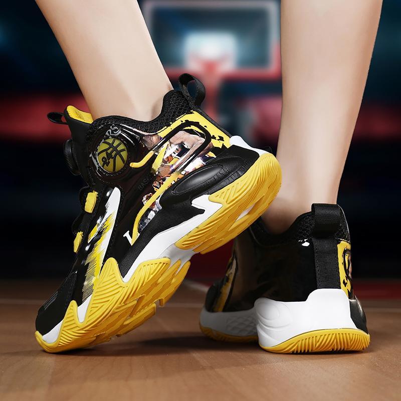 31-40 Dziecięce Duże Rozmiary Antypoślizgowe Odporne na Zużycie Modne Wysokie Buty do Koszykówki Trend Sportowy Buty Dziecięce