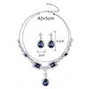 Braut Hochzeit Halskette Strass Ohrring Set für Frauen Party Festivals Accessoires