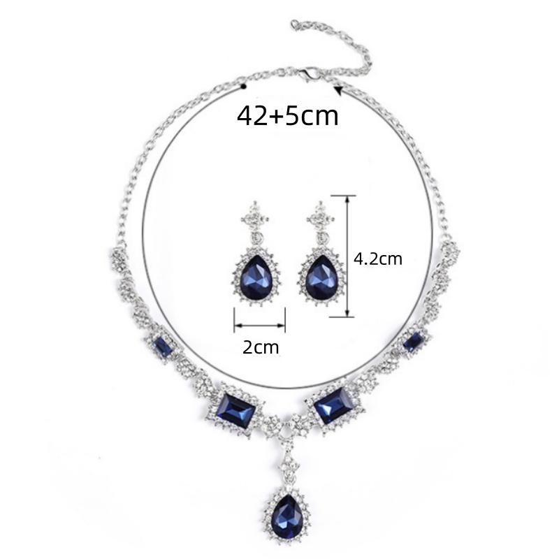 Braut Hochzeit Halskette Strass Ohrring Set für Frauen Party Festivals Accessoires