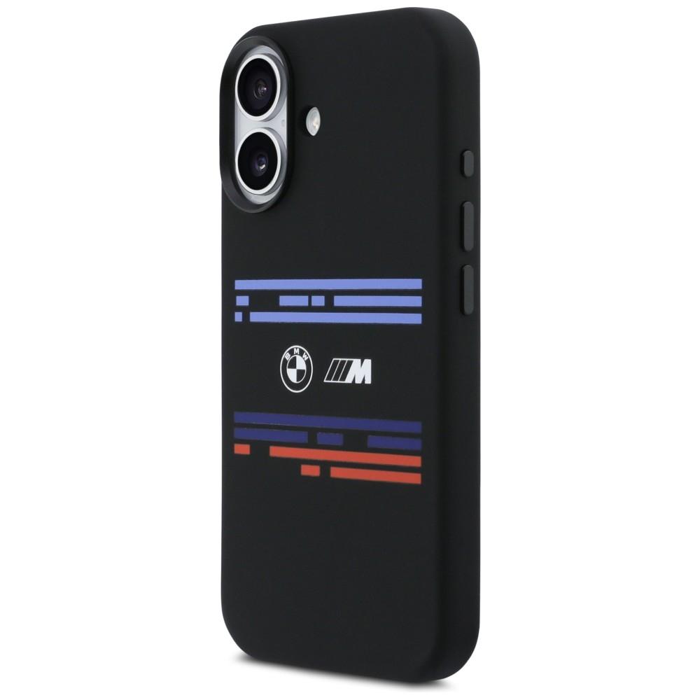 BMW M Silikon Horizontale Linie MagSafe Hülle für iPhone 17 Schwarz