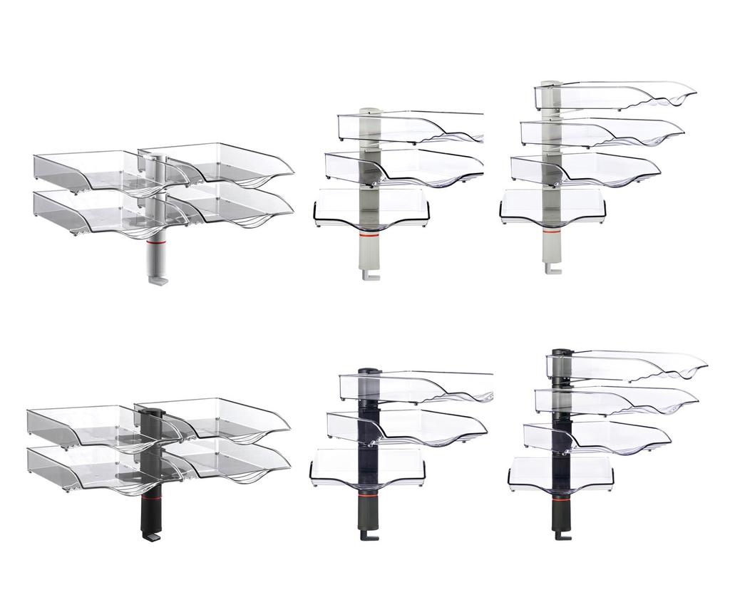 NOVUS Desk Tray, 360° Rotating, 3 Tiers, Gray, 720+3002+000