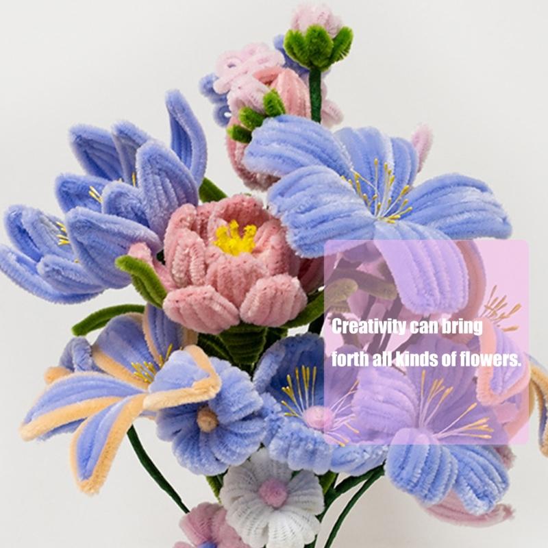 Bendable Floral Stem Wire Tulips Bouquets Set For Creative Arrangements Decorative Flowers Wedding Table Centerpiece