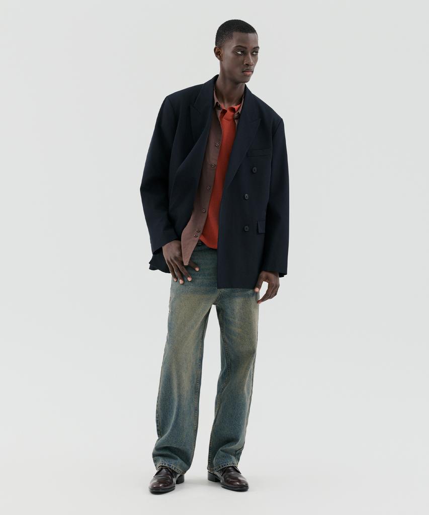 Tradclub Core Double-Breasted Over-Casual Setup Suit Blazer (Black)