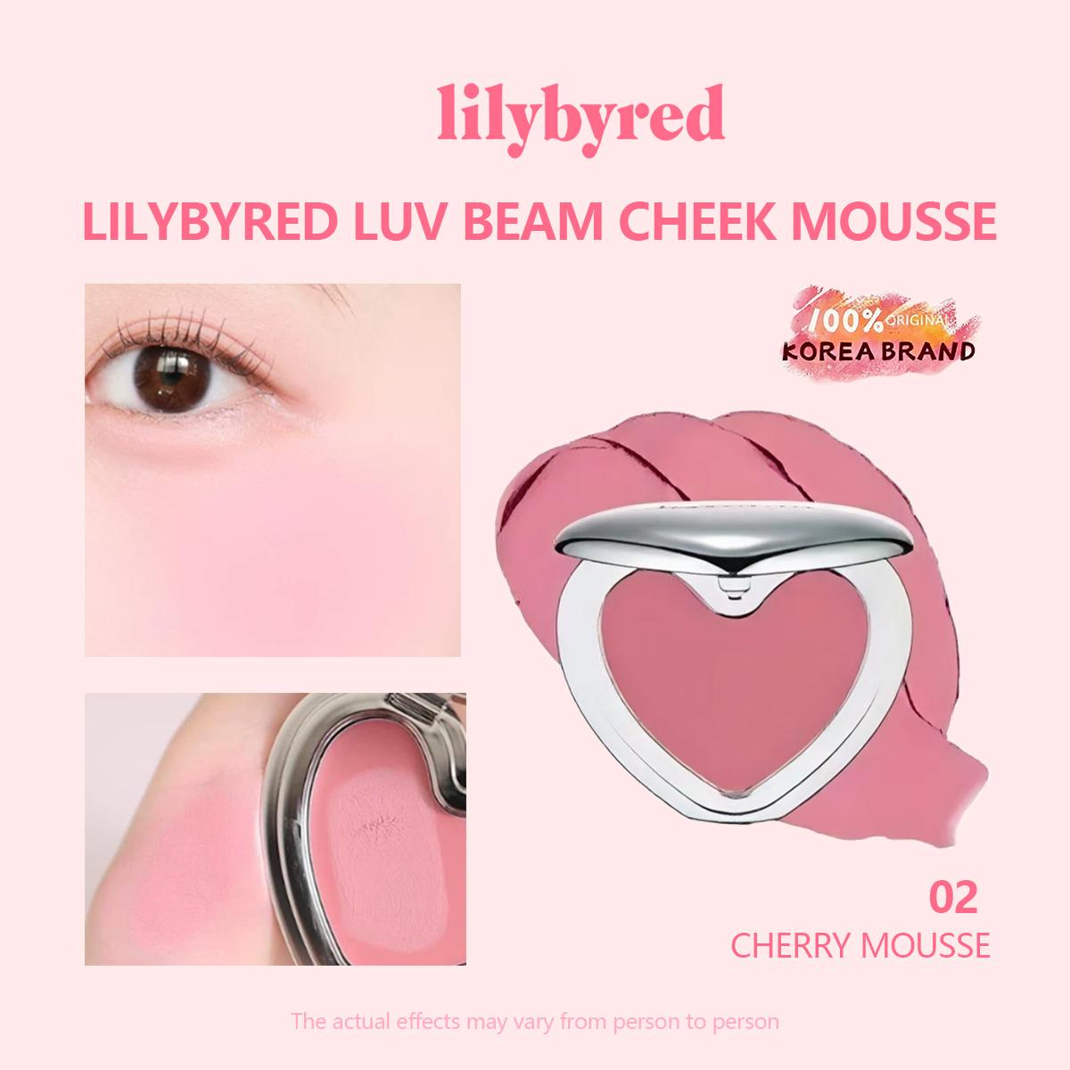 lilybyred LUV BEAM RÓŻ W PIANCE, Odcień 01-06, Lekka konsystencja musu, Naturalny rumieniec, Łatwe blendowanie K‑Beauty, Kosmetyki Koreańskie, Makijaż Koreański 02 CHERRY MOUSSE