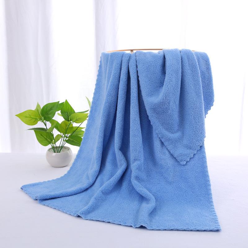 Coral Fleece Towel Bath Towel Enlarged and Thickened Soft Absorbent Lace 70*140 Quick-drying Beach Towel