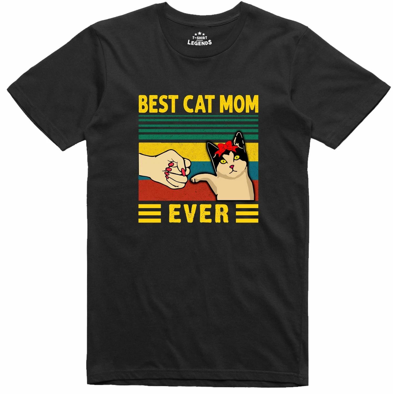 Best Cat Mom Funny T Shirt Regular Fit Cotton T-Shirt M