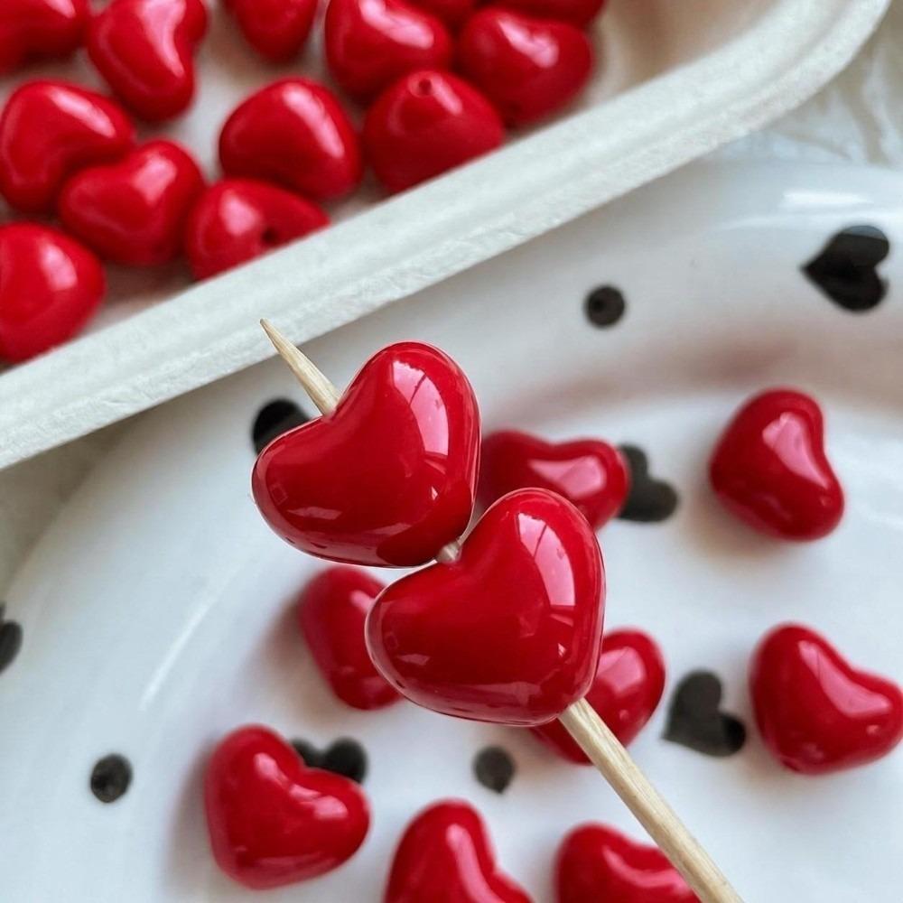 20Pcs/Lot 2.5mm Aperture Heart Shape Beads 17mm Handmade Accessory Beads Handmade Crafts