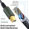 2m USB/Type-C to Square USB Type-B 2 in 1 Printer Cable Braided Printing Connection Cord