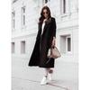 Ladies Fashion Lace-up Coat Autumn and Winter Simple Khaki Long sleeve V-neck Strap Woolen Jacket