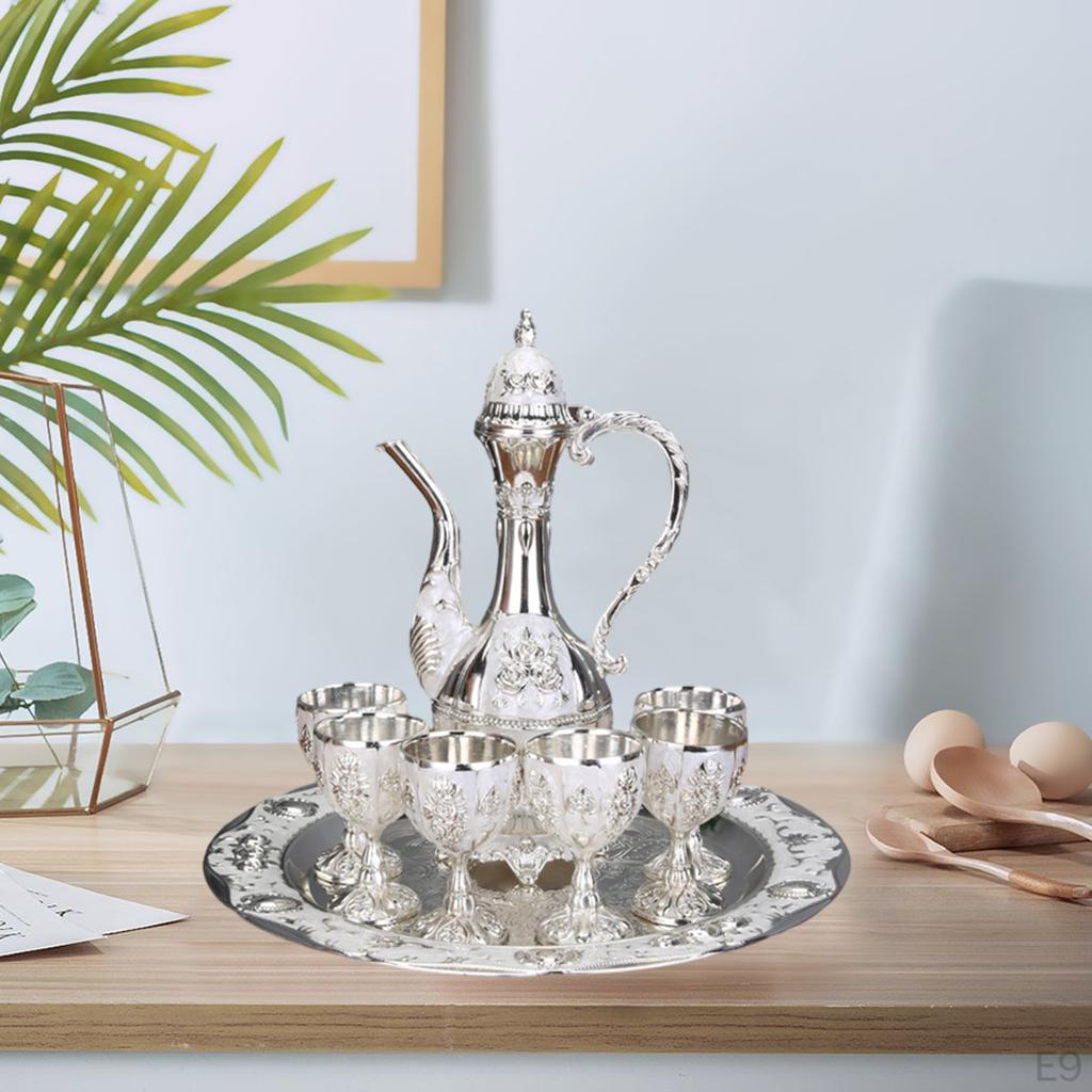 And Tea Pot Set, Metal Teapot , Carafe Decanter for Home Table Decor, Wedding Gift