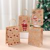 Christmas Kraft Paper Gift Bags Merry Christmas Decorations for Home 2025 Xmas Gift Candy Handy Bags Navidad Natal New Year 2026