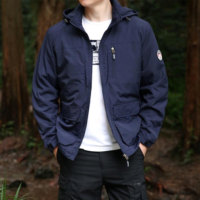 Plus Size Men's Cotton-padded Jacket Coat Autumn and Winter Leisure Young and Middle-aged Outdoor Jacket Plus Velvet Warm Coat