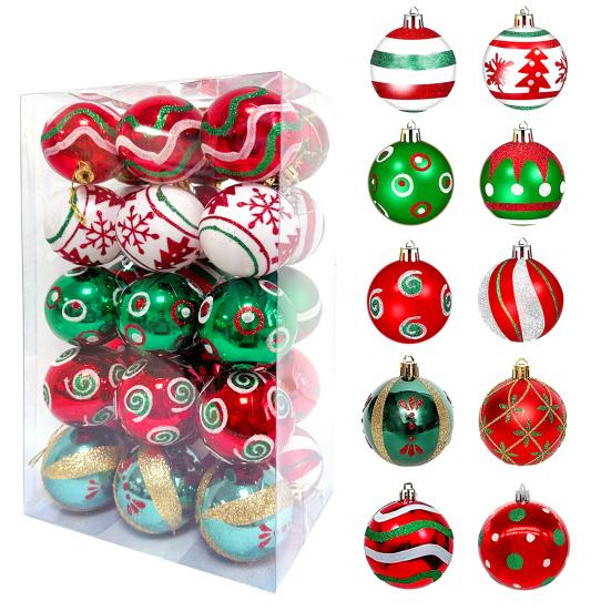 Pcs Christmas Balls Ornaments 2.4 Inch Small Shatterproof Plastic Balls