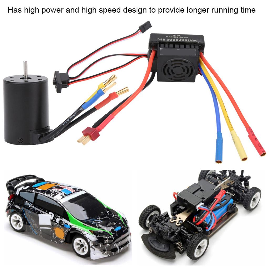 HOBBYFANS BL 3650 3900KV Car Brushless Motor Sensorless 60A Waterproof ESC Kit for 1/10 RC Truck