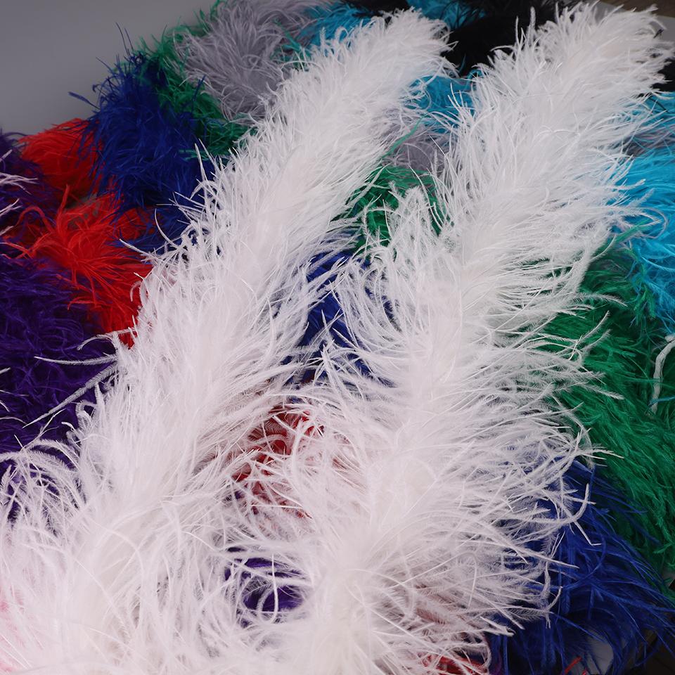 Fluffy Feather Trim For Clothes, Ostrich Feathers, Fluffy Boa, Shawl, Wedding Dress Decor, 2M Thick, 6 Layers