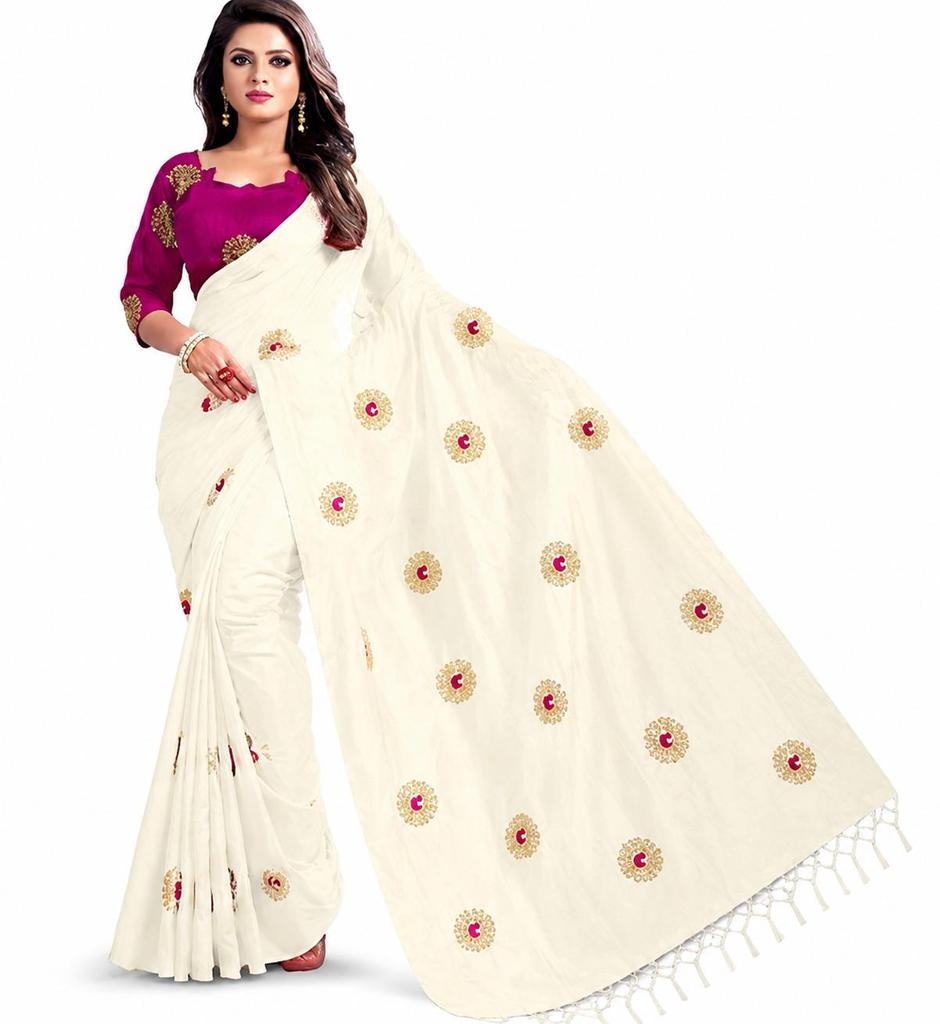 TreegoArt Fashion Women's Silk Indian Party Wear Saree With Unstitched Blouse Piece - Pack Of 1
