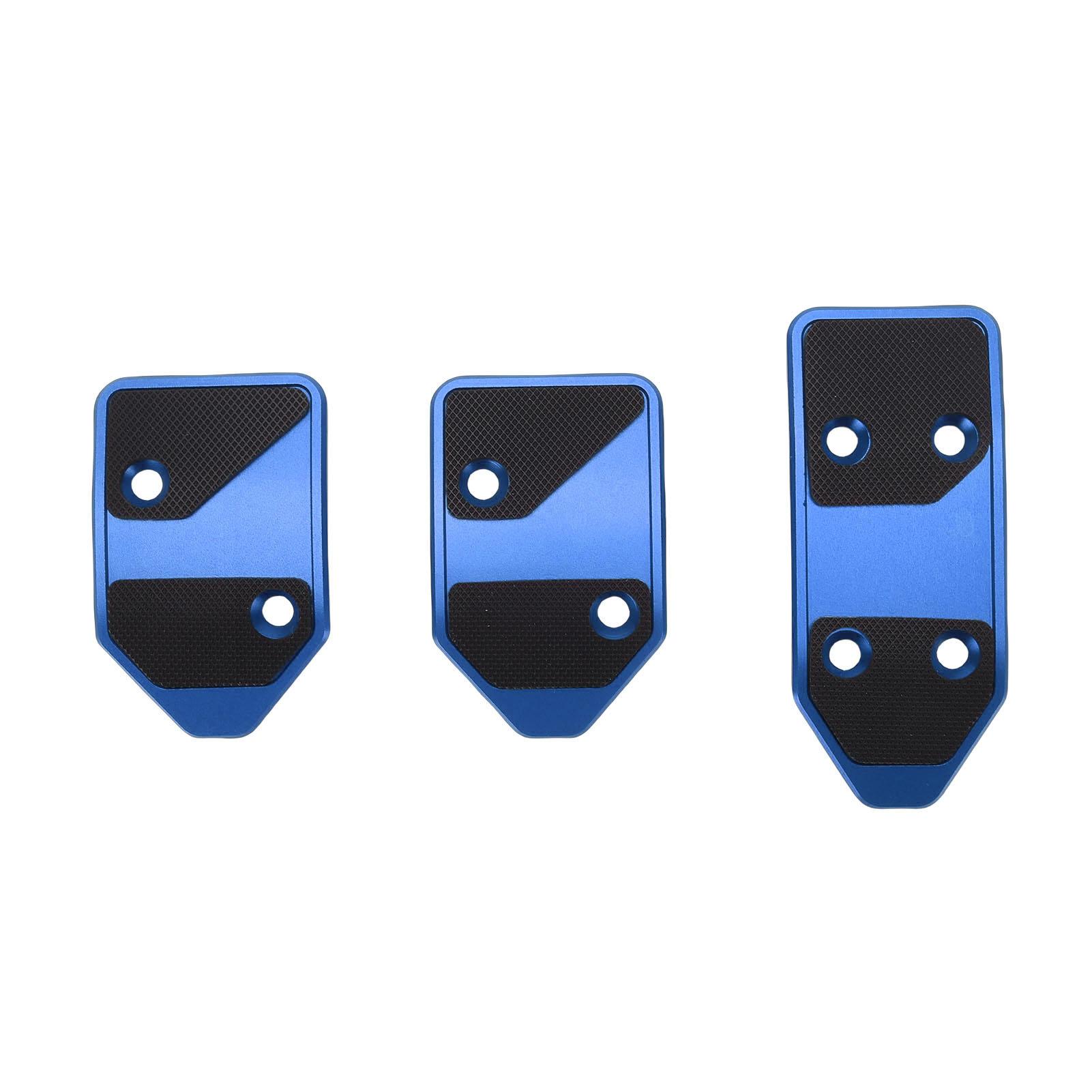 Accelerator Brake Clutch Pedal Covers Non Slip Rubber and Aluminum Stylish Car Foot Pedal Pads Blue синий