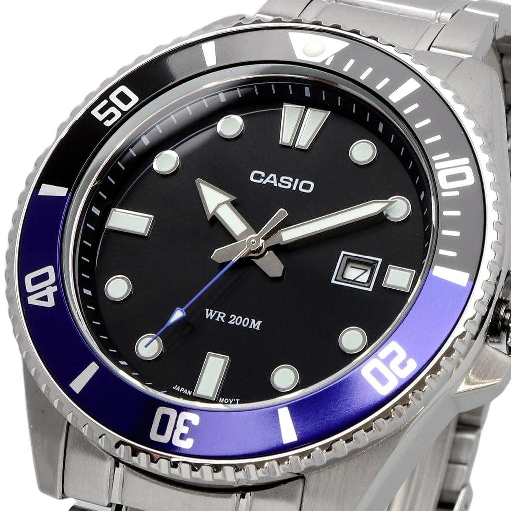 Casio Standard Analog Sports 20 ATM Water Resistant Watch Black X Blue Bezel Metal Band Overseas Model [Casio] MDV-107D-1A2V Men's [Item]