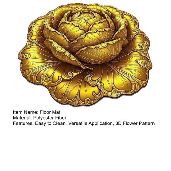 3D Visual Flower Rug Irregular Floral Area Rug Absorbent Anti-Slip Floor Mat Washable Bedroom Rug for Kitchen Bathroom Entryway Patio