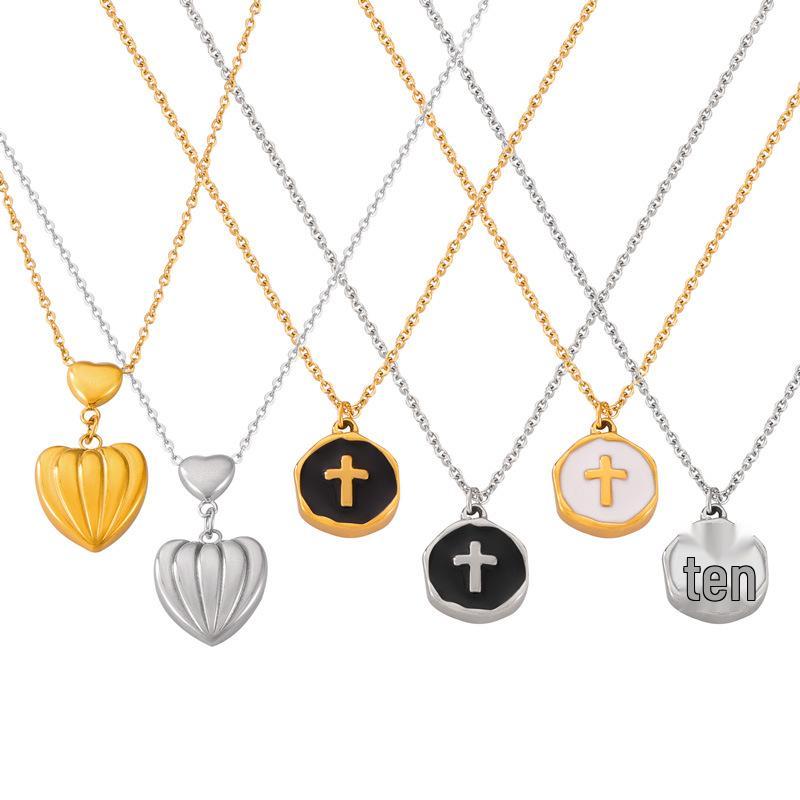 Heart Tassel Pendant Necklace: European & American Design, Titanium Steel Jewelry for Women