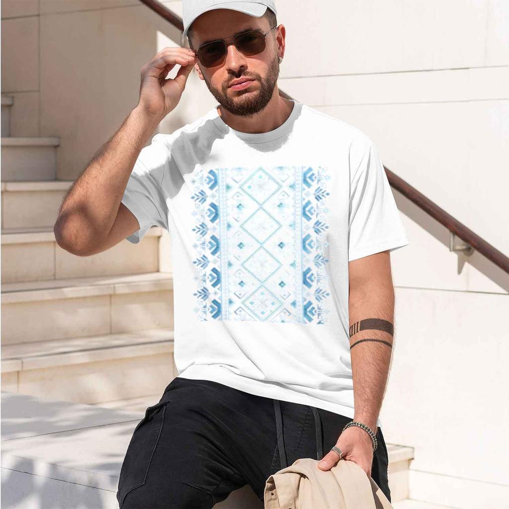 2026 Vyshyvanka Unisex Kurzarm-T-Shirt, T-Shirt mit Ornament-Print, Rundhalsausschnitt, Normale Passform