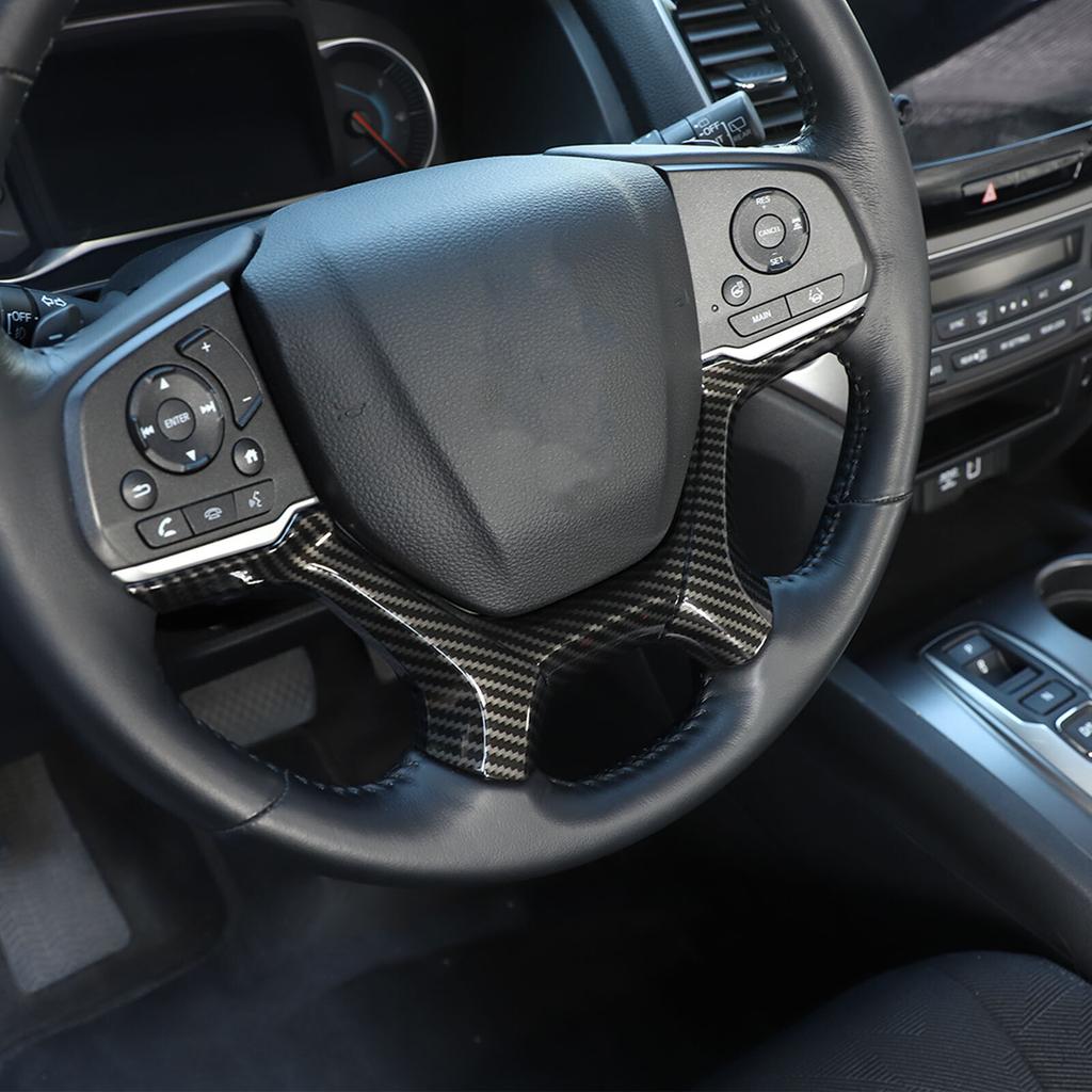 ABS Carbon fiber Steering Wheel Cover Trim Frame For Honda Pilot -22