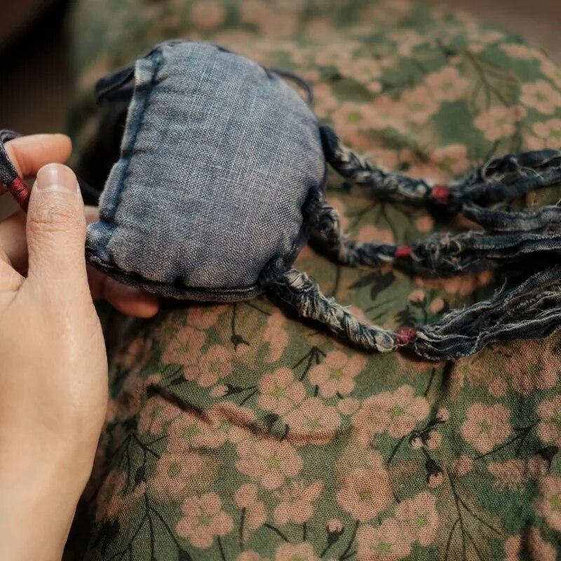 Johnature Čisté plátno z literatury umění ručně znak náhrdelníky peněženky ručně vyšívané náhrdelník