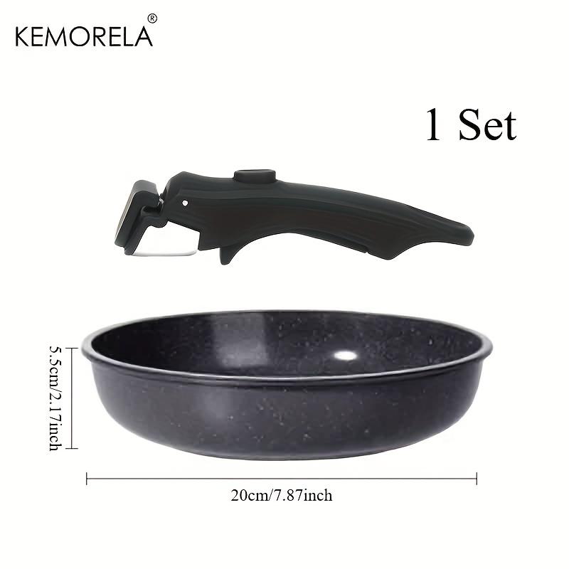 

1 Набор сковород с отсоединяемой ручкой 20/26 см - Сковорода с антипригарным покрытием для мяса, овощей, омлетов, подходит для индукционных плит, можно мыть в посудомоечной машине