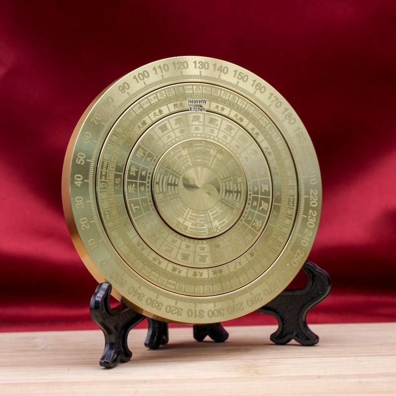 Multi-Ring Rotating Brass Feng Shui Bagua Tai Chi I Ching Compass Ornament