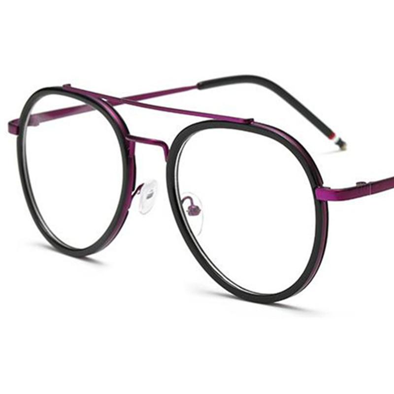 

Модные оптические очки Авиаторы Очки с большой оправой Очки Личность Двойные очки Металлические Очки Женские Декоративные transparent