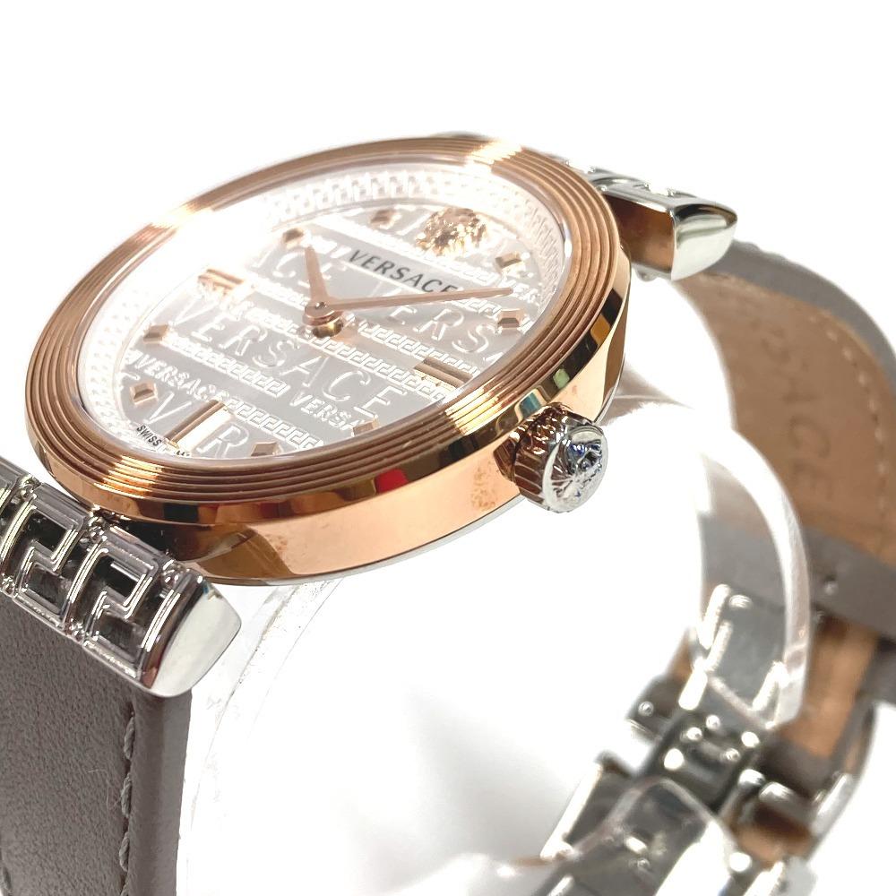 VERSACE VELW00922 medusa logo MEANDER Women's Wristwatch SS / Leather Gray Based