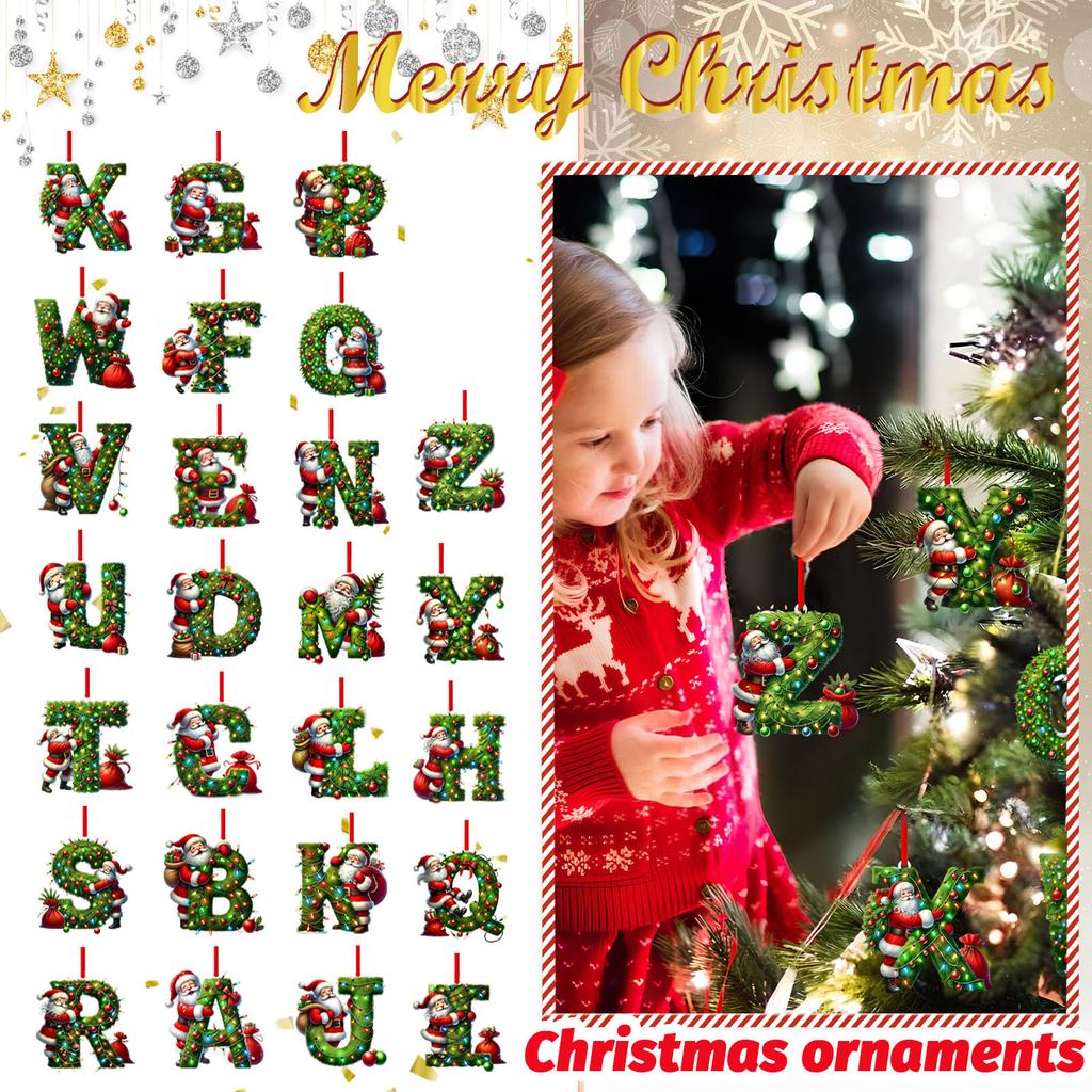 26 Letter,Christmas,Ornaments,Acrylic,1