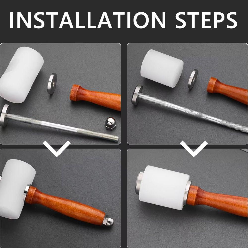 Mallet Wood Handle Nylon Hammer Solid Durable Art Leather Carving Hammer Leathercraft Stable Nylon Leather Carving Hammer
