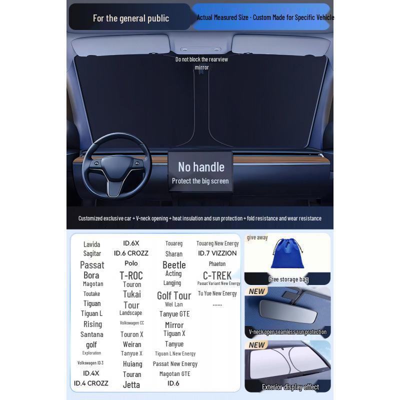 Car Sun Visor Sunshade for Small Windows - Heat Insulation Curtain for Interior Windshield