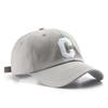 Gorra de béisbol estilo coreano Moda retro Gorra con visera Bordada con letra C grande Visera para protección solar al aire libre Gorro para hombre y mujer