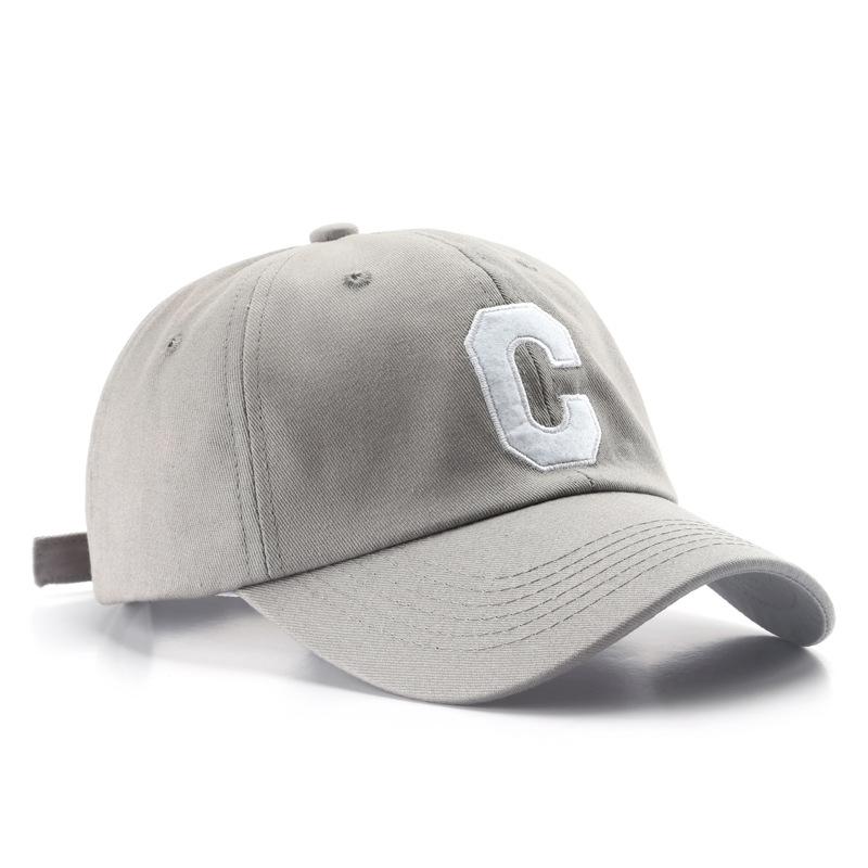 Gorra de béisbol estilo coreano Moda retro Gorra con visera Bordada con letra C grande Visera para protección solar al aire libre Gorro para hombre y mujer