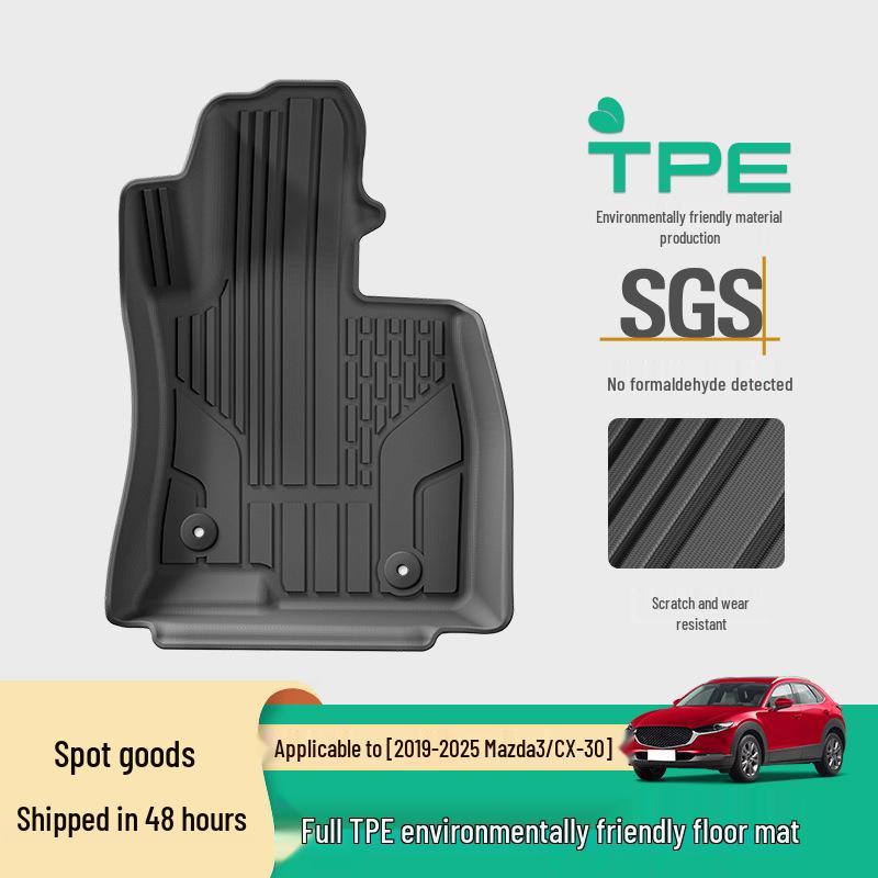 TPE All-Weather Floor Mats & Trunk Liner for 2019-2025 Mazda3/CX-30