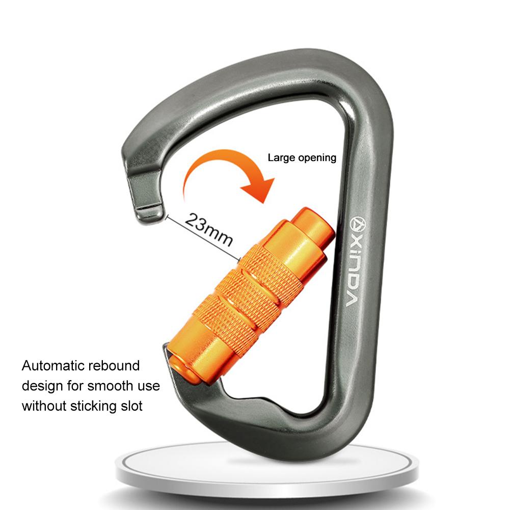 30kN Locking Carabiner Heavy Duty Rock Climbing Carabiner Mountain Caribiniers for Rock Climbing Rappelling and Mountaineering