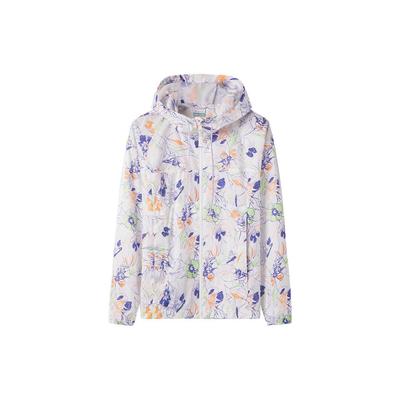 Floral Print Hooded Outdoor Windbreaker Jacket Women Jackets Multicolor WR4631-103